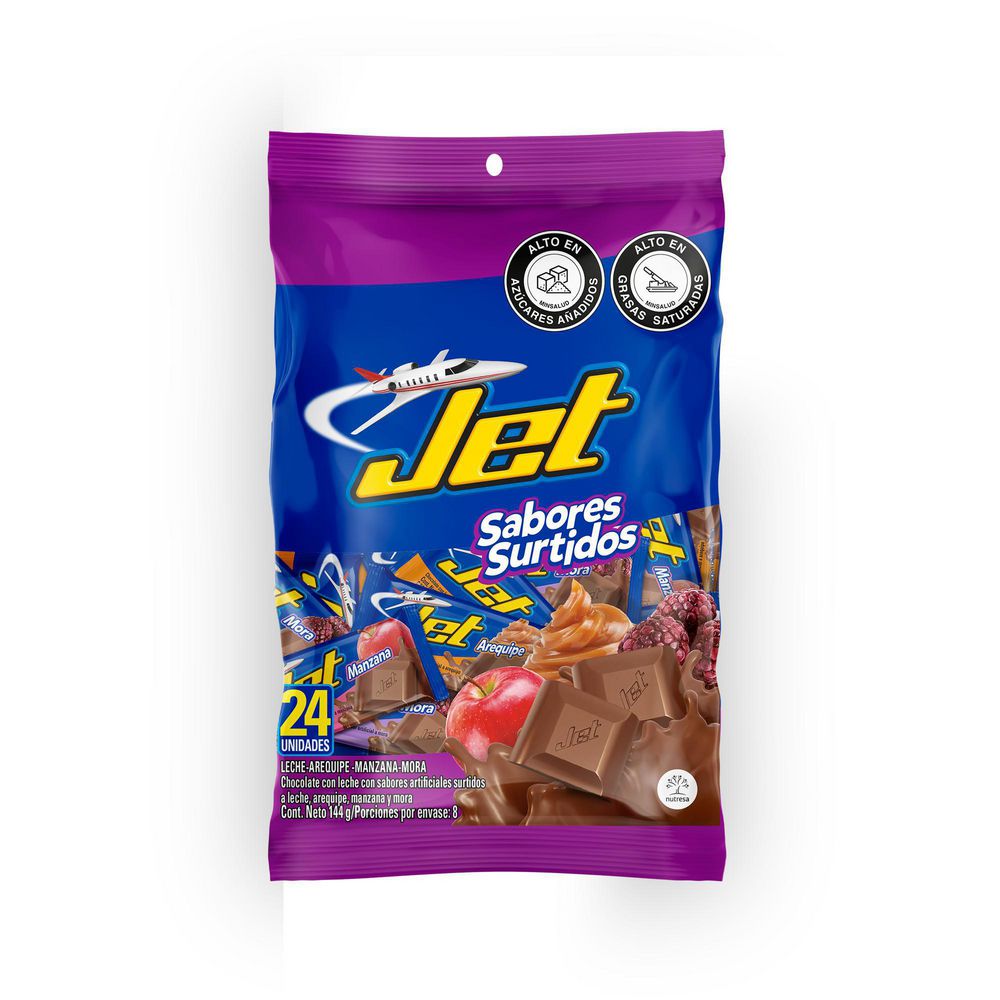 Chocolatina JET sabores surtidos (144  gr) img #2
