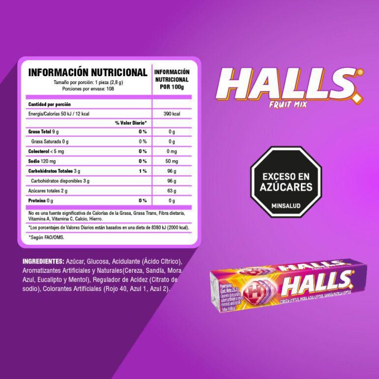 Caramelos HALLS sabores surtidos (25.2  gr) img #3