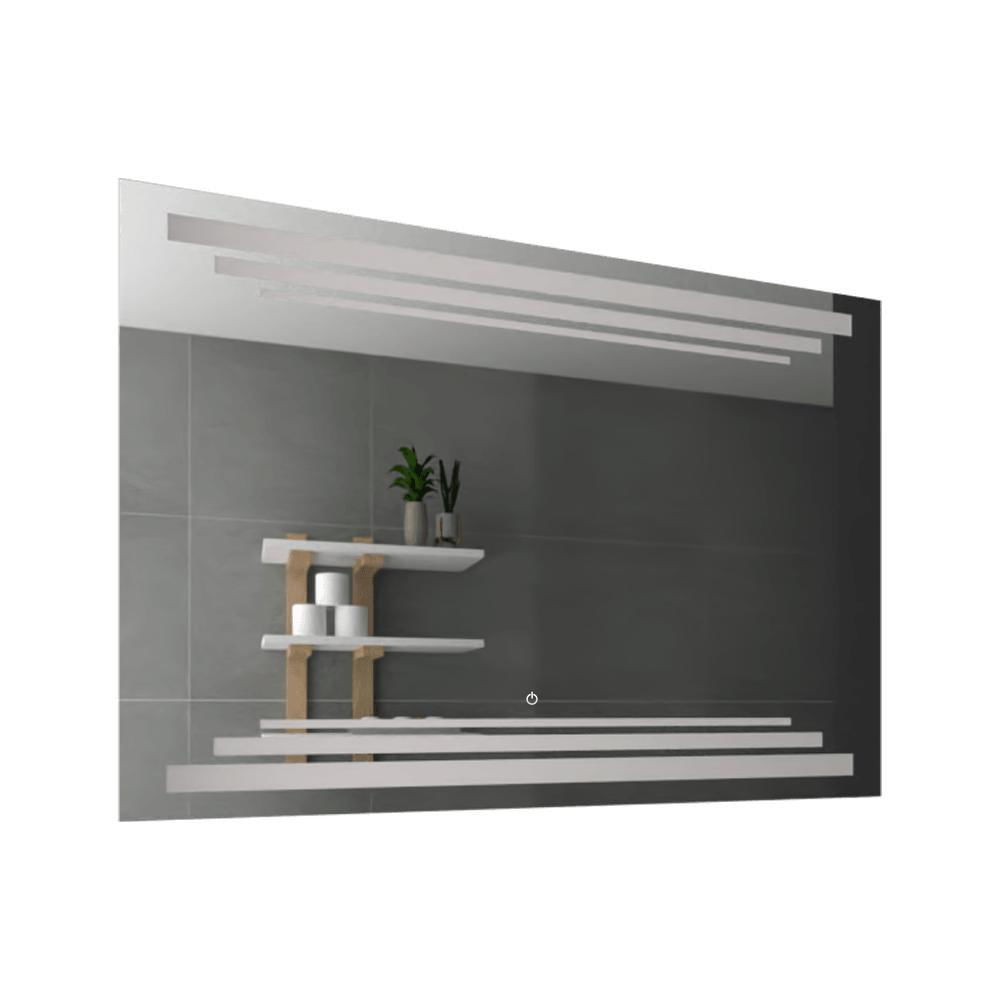 Espejo Rectangular Barú, Gris, Con Luz Led Y Botón Touch img #1
