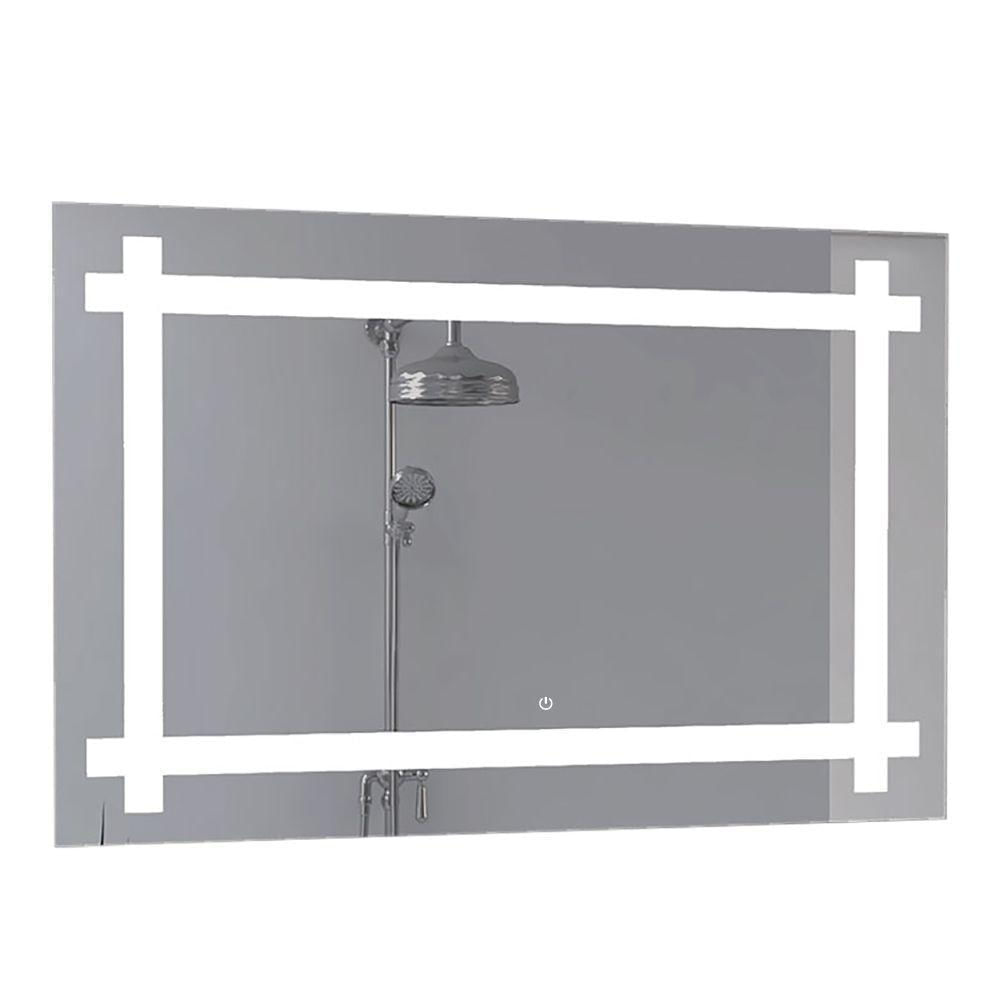 Espejo Rectangular Broni, Gris, Con Luz Led Y Botón Touch img #1
