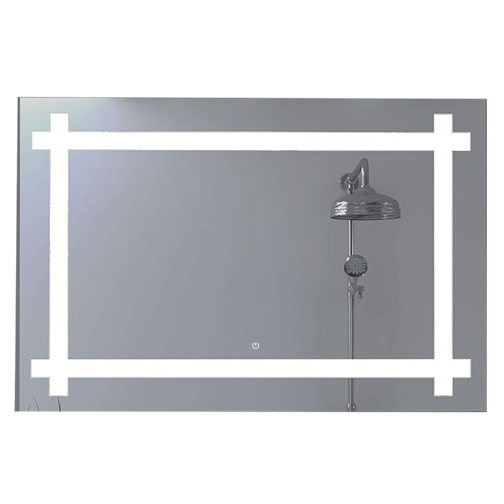 Espejo Rectangular Broni, Gris, Con Luz Led Y Botón Touch img #4