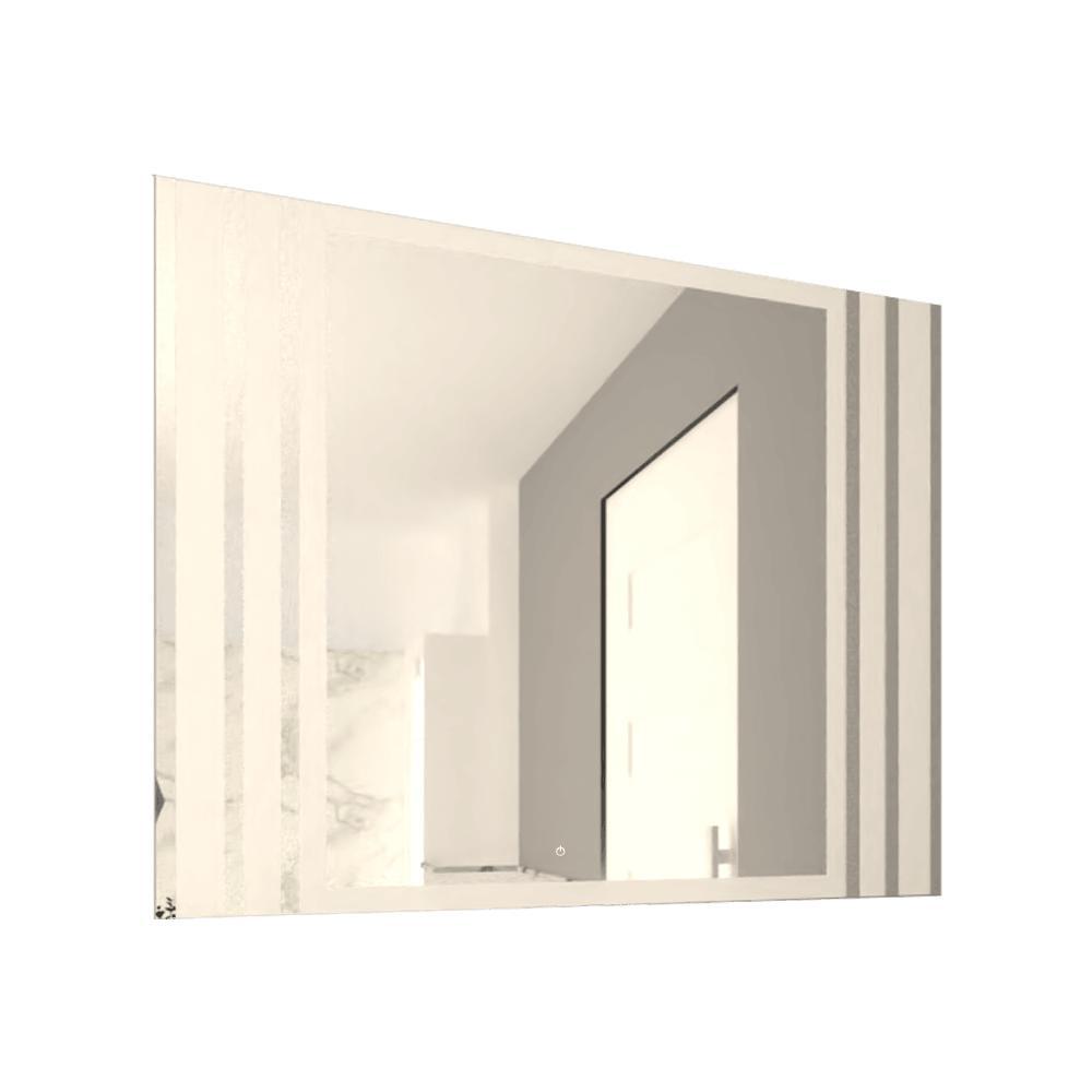 Espejo Rectangular Apolo, Gris, Con Luz Led Y Botón Touch img #1