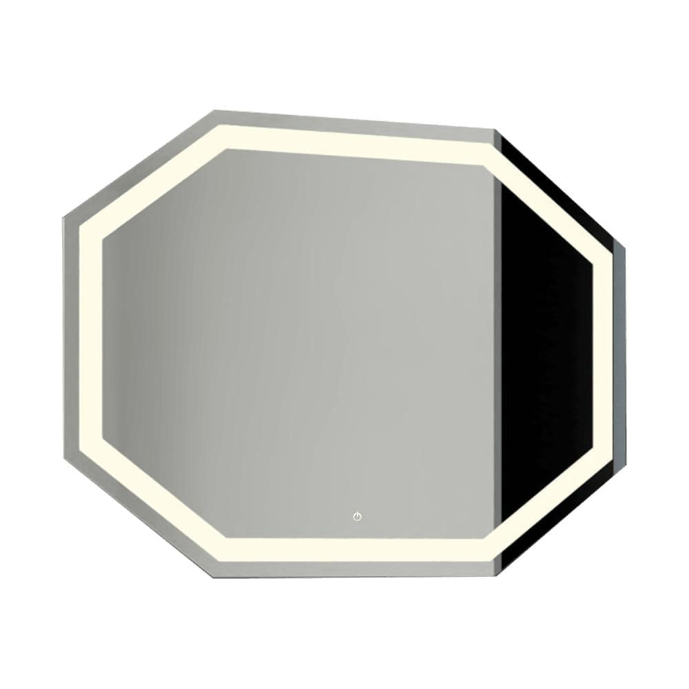 Espejo Hexagonal Mizu, Gris, Con Luz Led Y Botón Touch img #1