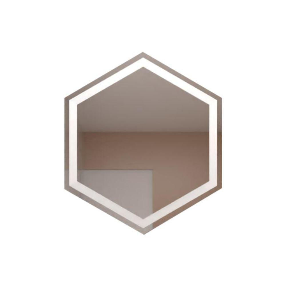Espejo Hexagonal Wolf, Gris, Con Luz Led img #4