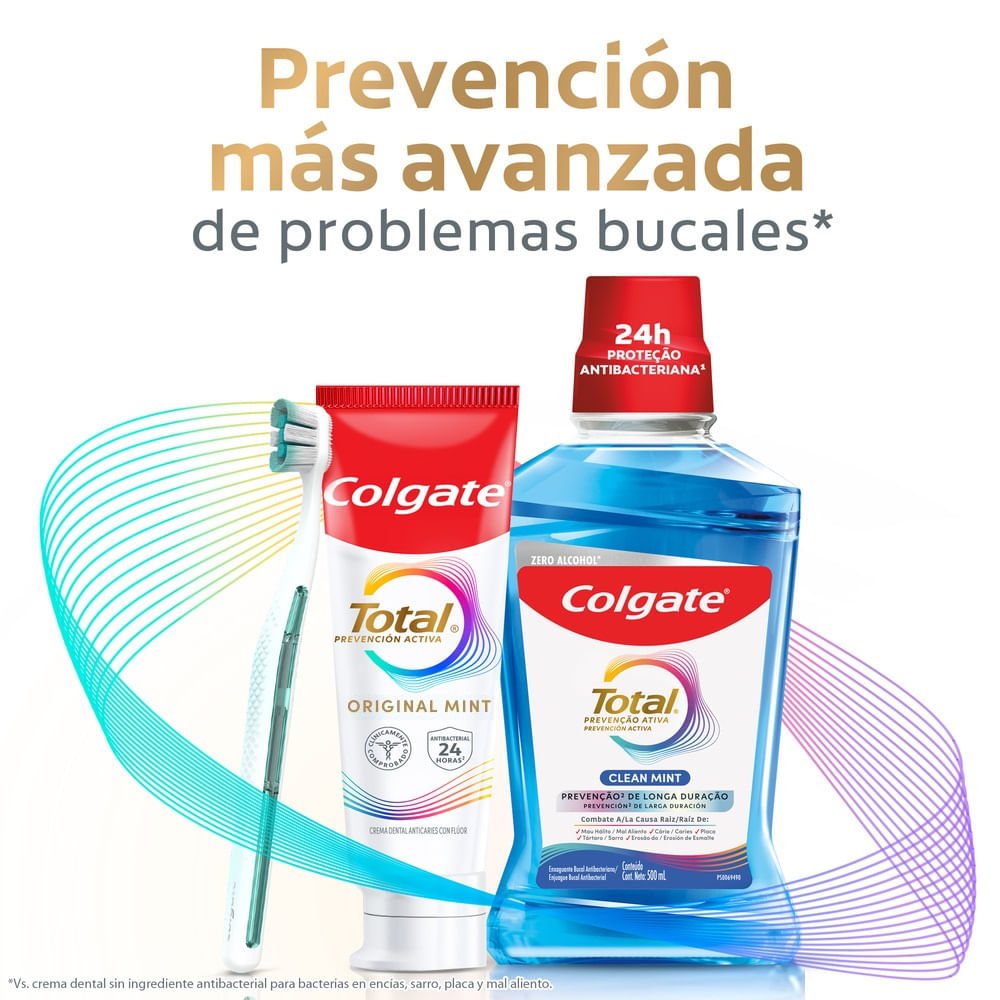 Combo Crema Dental+Cepillo de Dientes+Enjuague Bucal Colgate Total img #7