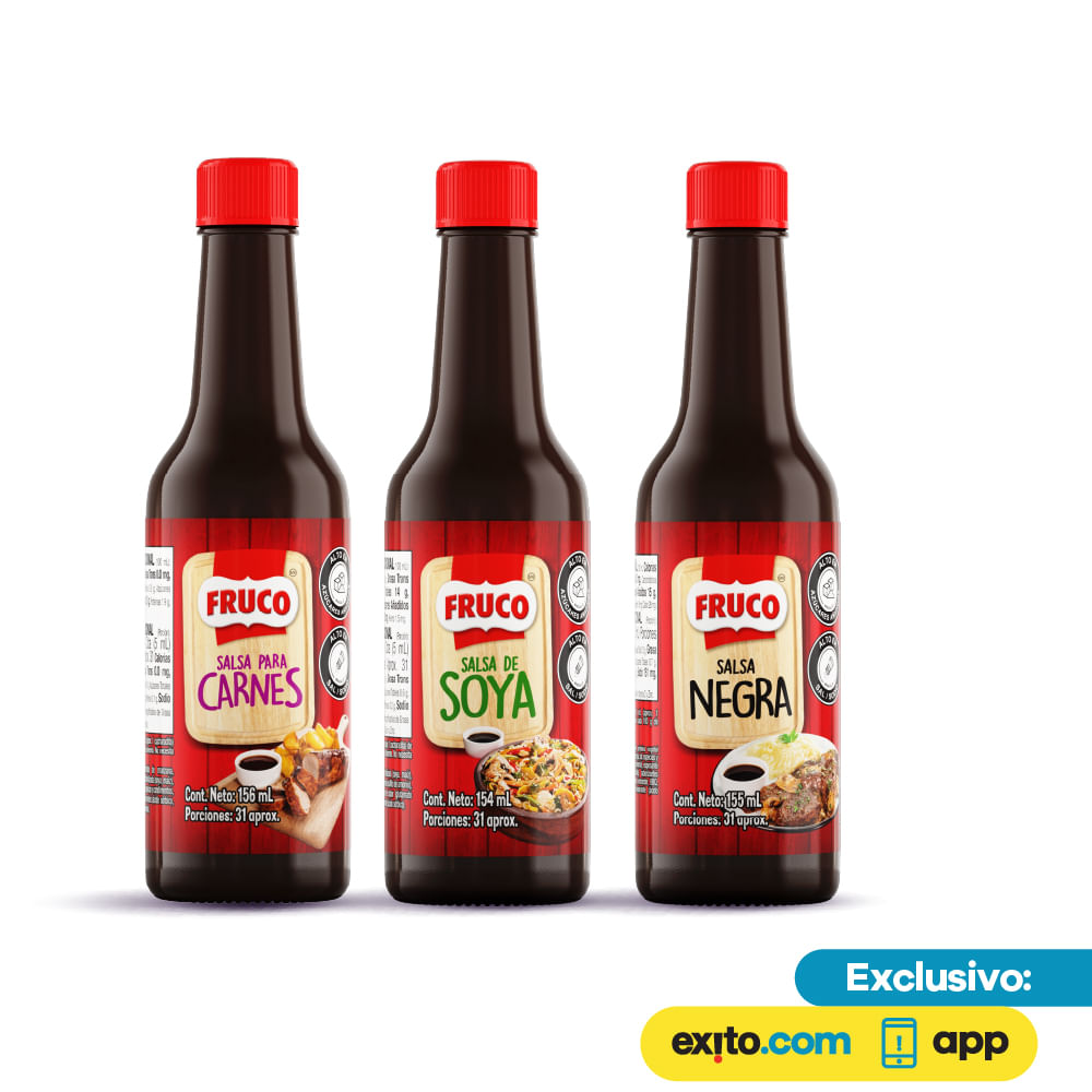 Pack Salsas FRUCO Soya, Negra y Carne (465mk) img #1