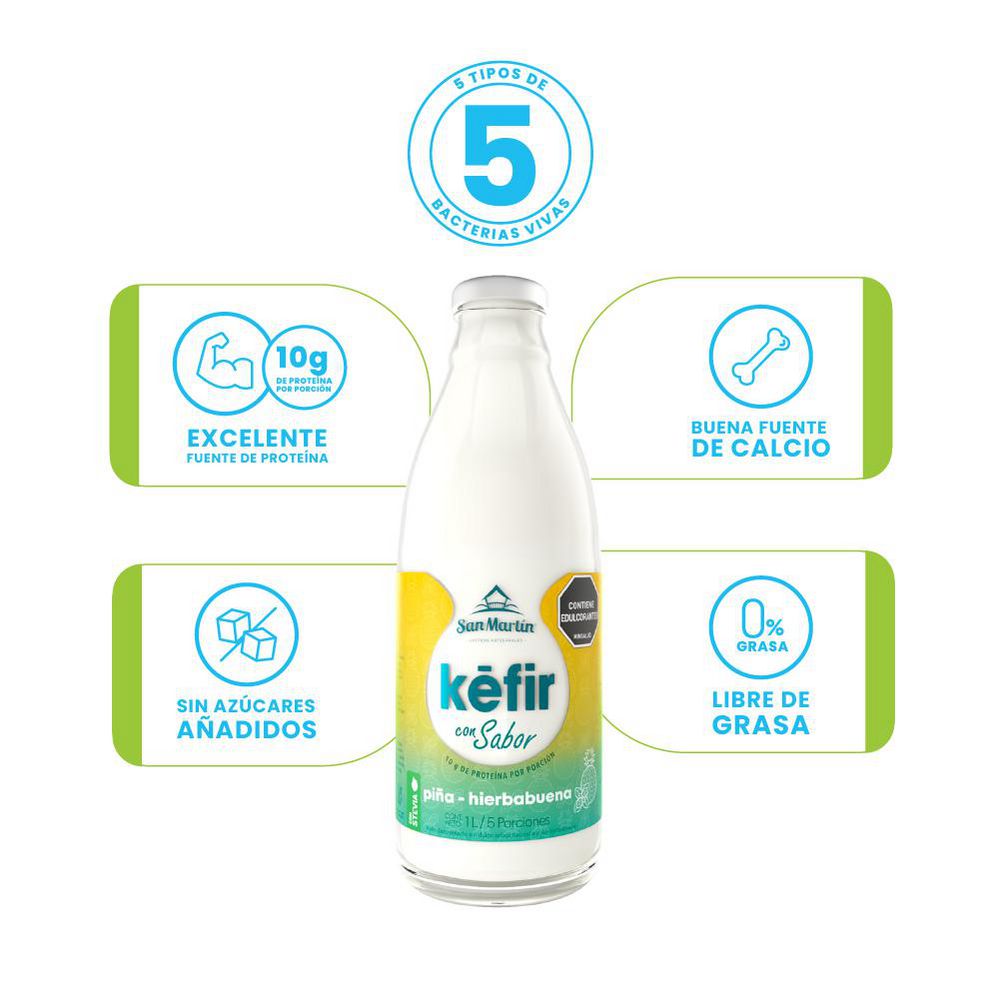 Kéfir SAN MARTIN piña hierbabuena (962  ml) img #2