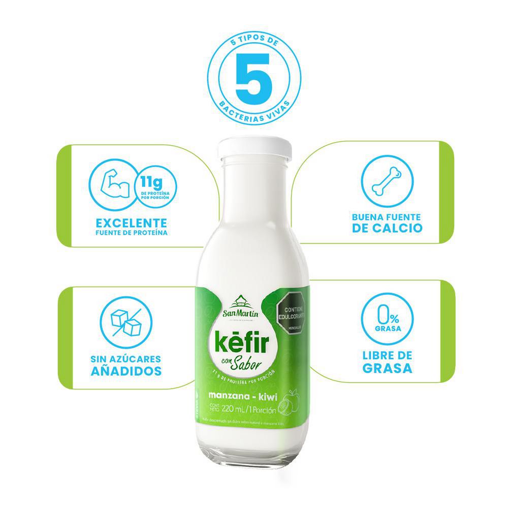 Kéfir SAN MARTIN manzana kiwi (220  ml) img #2