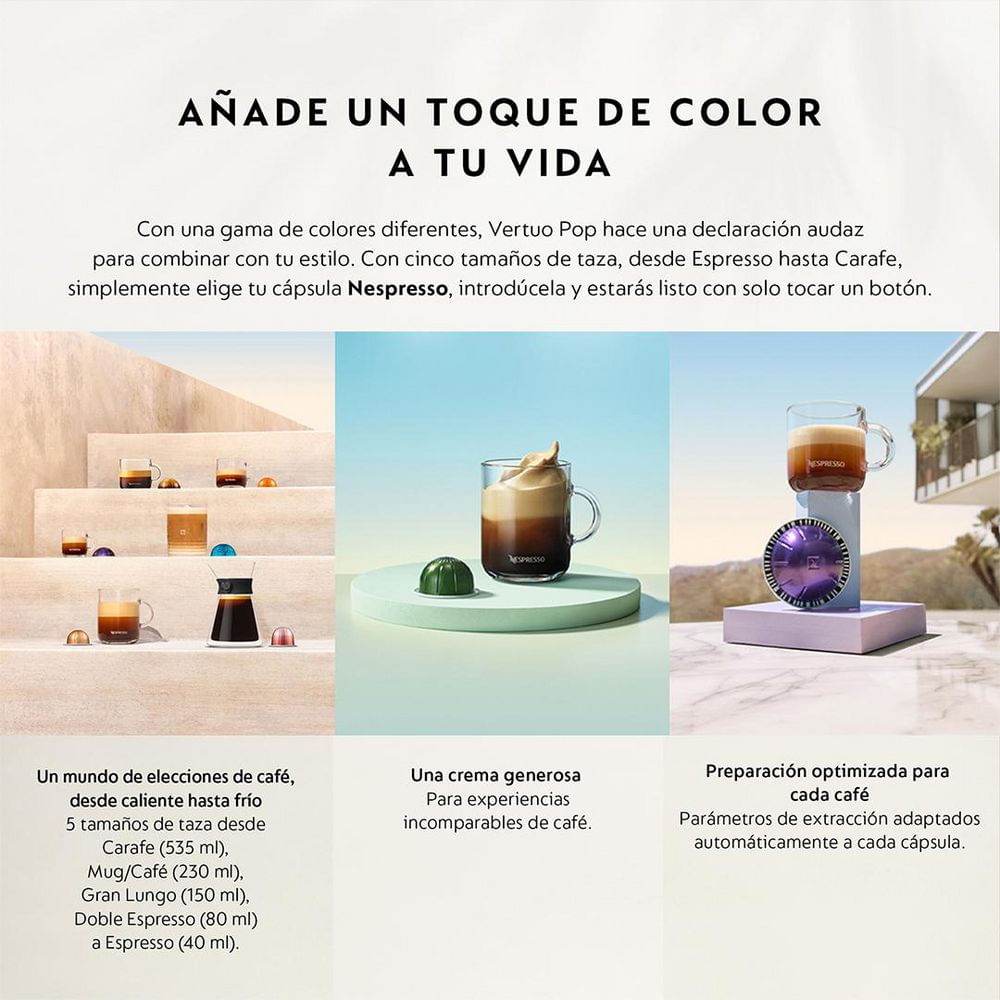 Cafetera NESPRESSO Minimalista, colorida y versátil  Negro Vertuo POP img #5