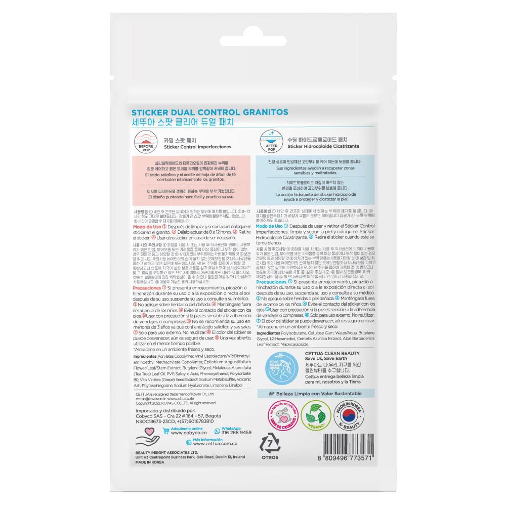 Parches faciales CETTUA dual control granitos (30  UNIDAD) img #2