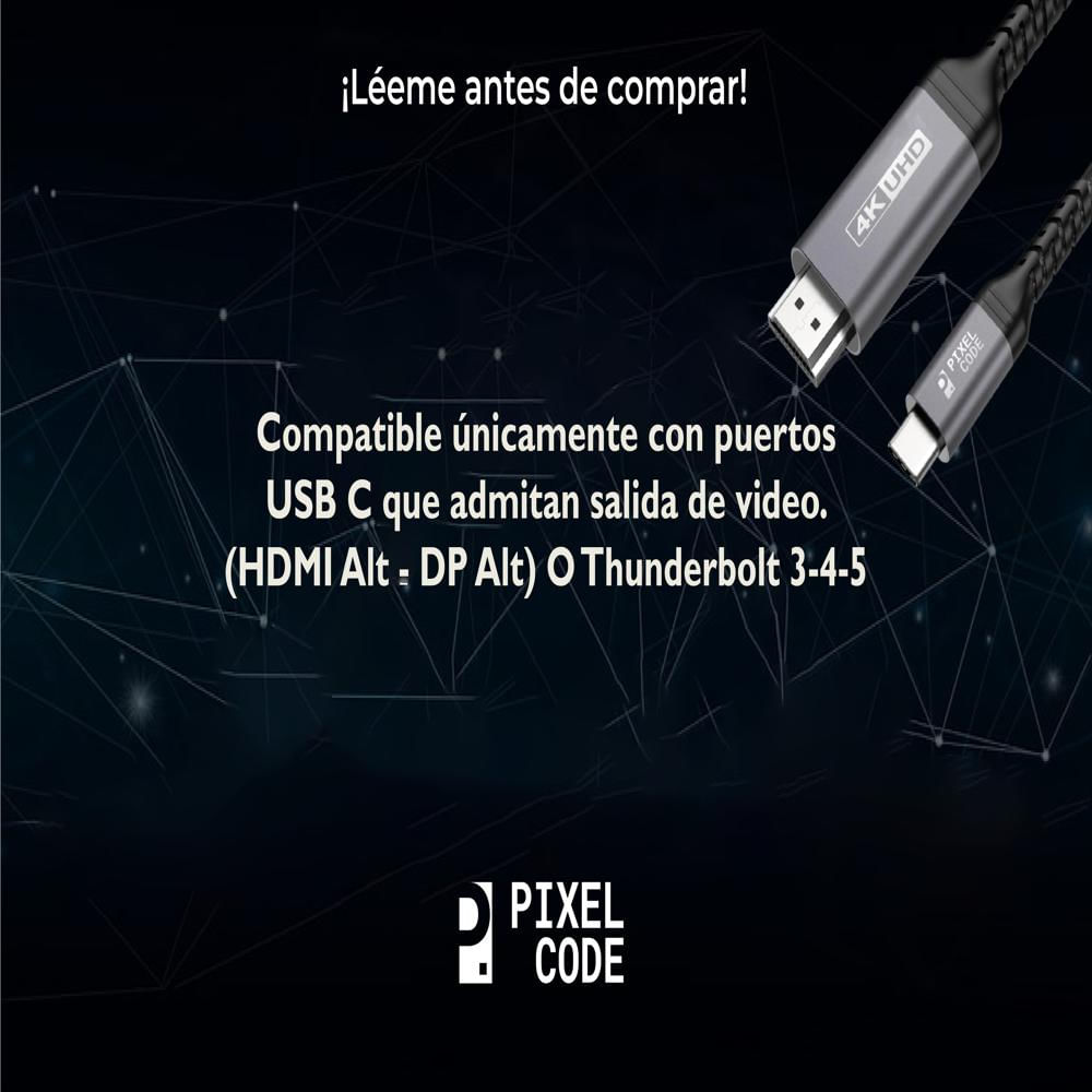 Cable Tipo C A Hdmi 4K 2Mts Pixel Code img #2