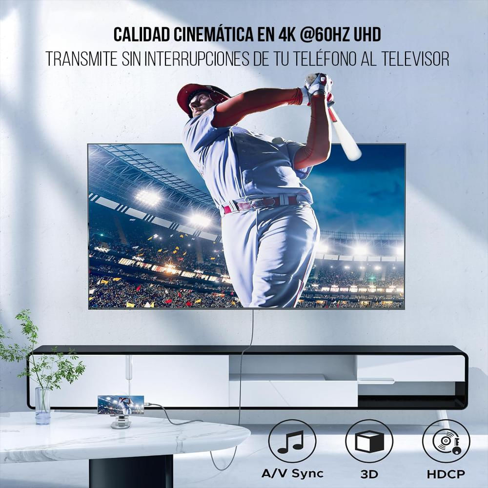 Cable Tipo C A Hdmi 4K 2Mts Pixel Code img #5