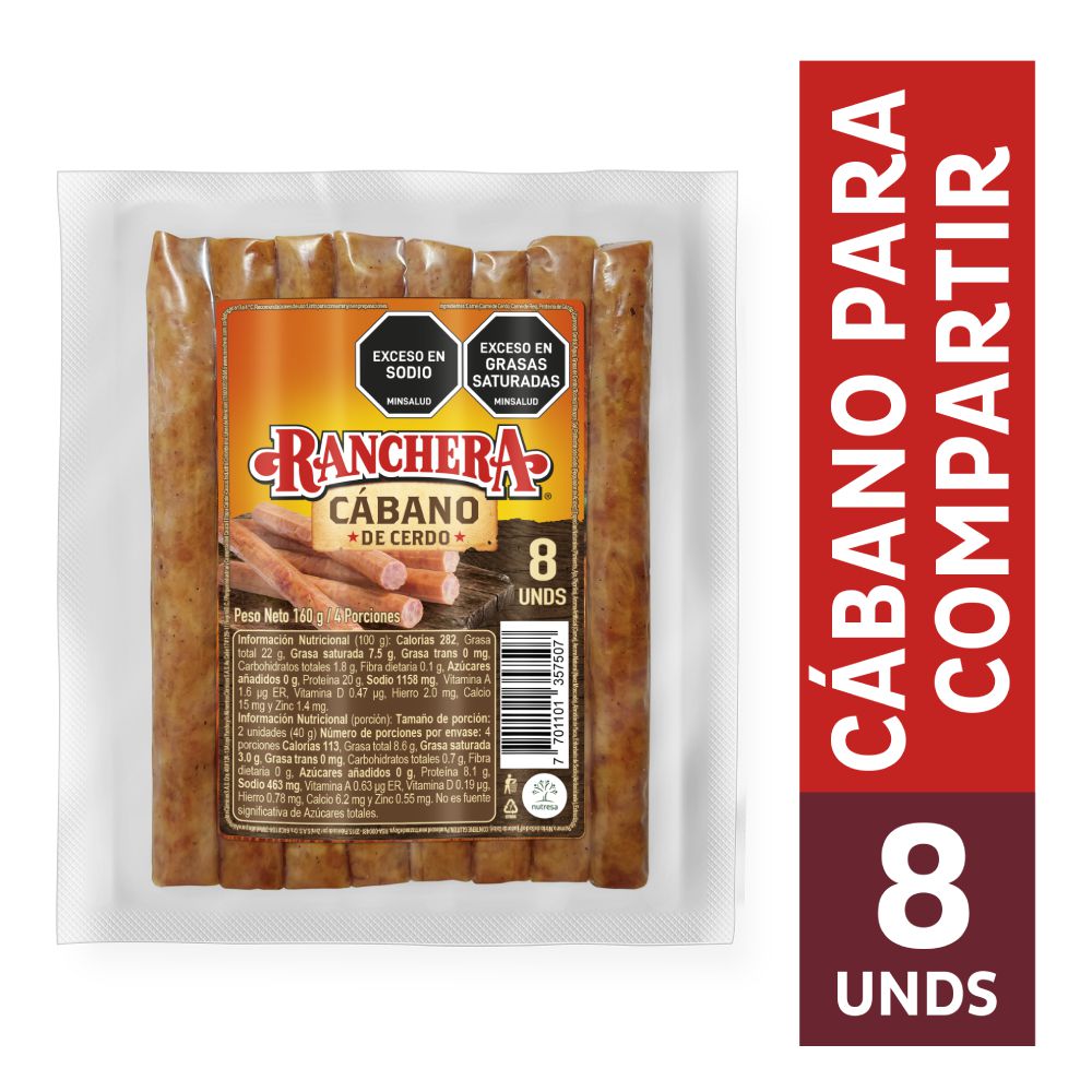 Cábano RANCHERA de cerdo x8und (160  gr) img #2