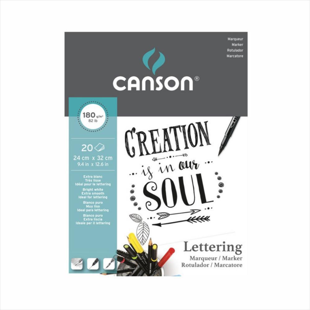 Block Canson Lettering Marker 180Gr 24X32 Cm 20 Hjs img #1