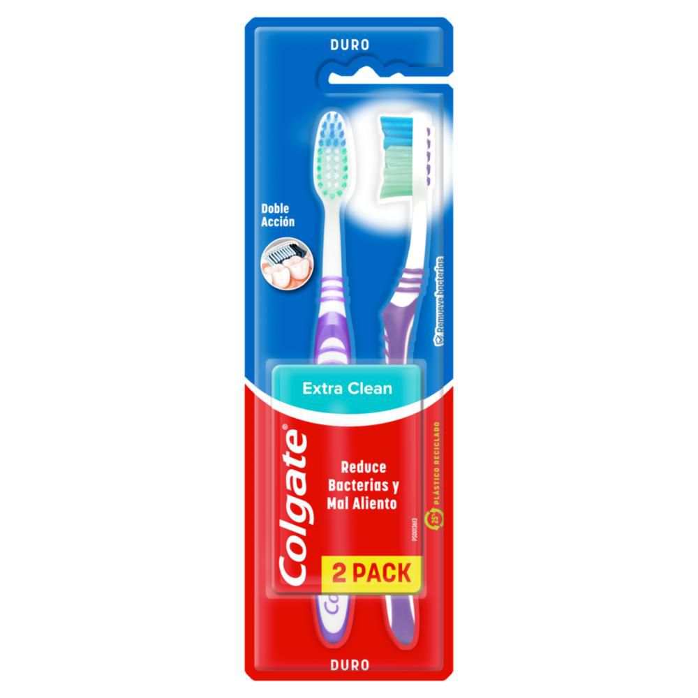 Cepillo de dientes COLGATE extra clean doble acción duro (2  und) img #4