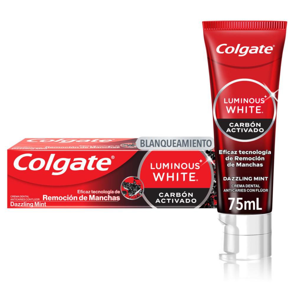 Crema dental COLGATE blanqueadora luminous carbón (75  ml) img #1