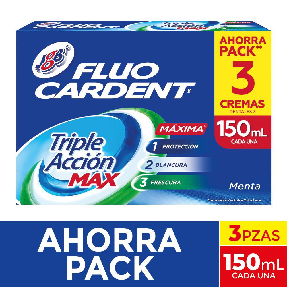Crema dental FLUOCARDENT triple acción max (450  ml) img #1