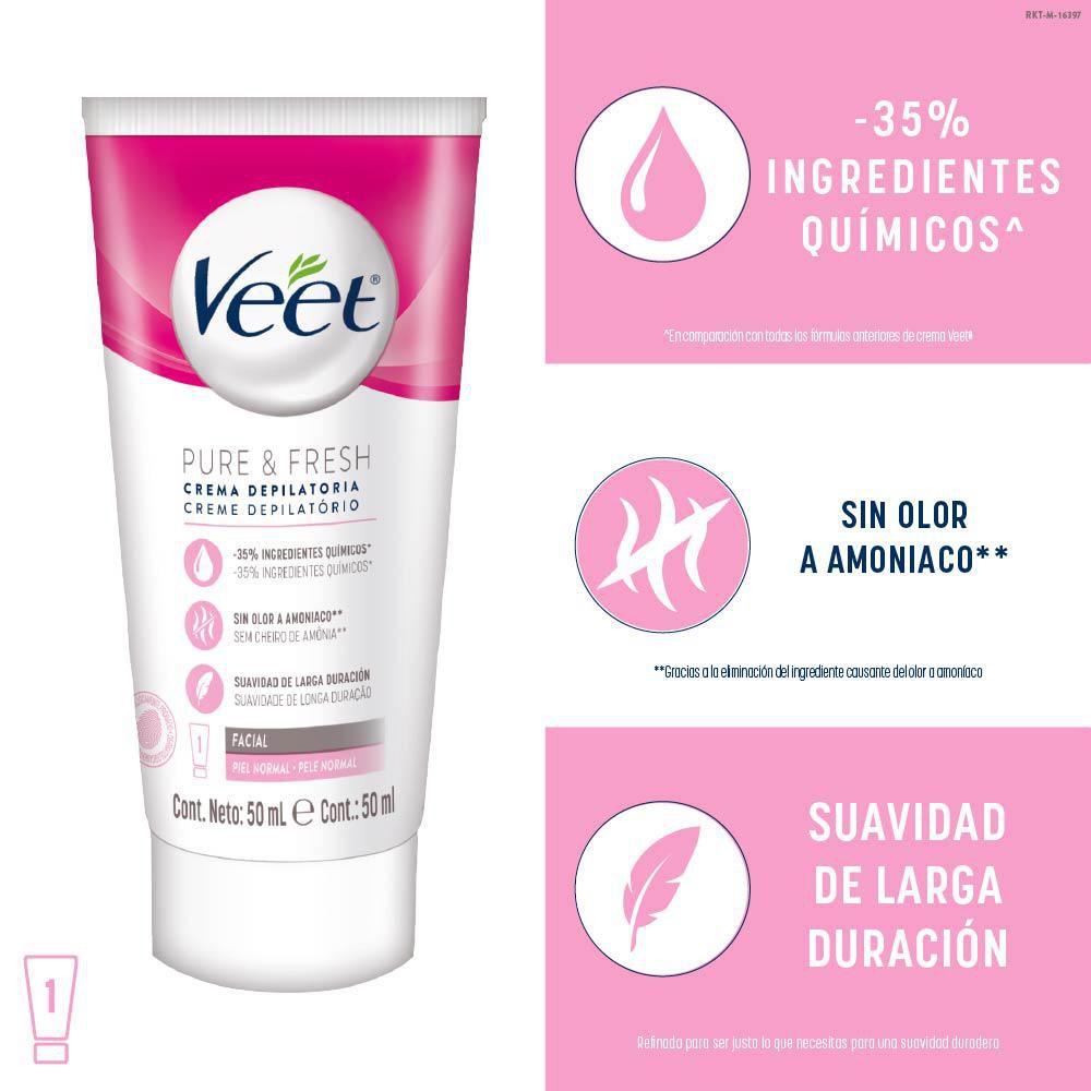 Crema depilatoria VEET facial + crema post depilatoria (50  ml) img #4