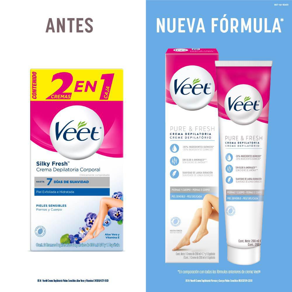 Crema depilatoria VEET piernas & cuerpo piel sensible (200  ml) img #3