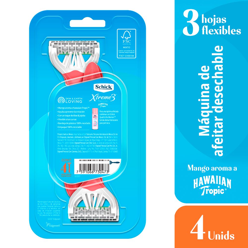Máquina de afeitar SCHICK xtreme3 piel delicada (4  und) img #2