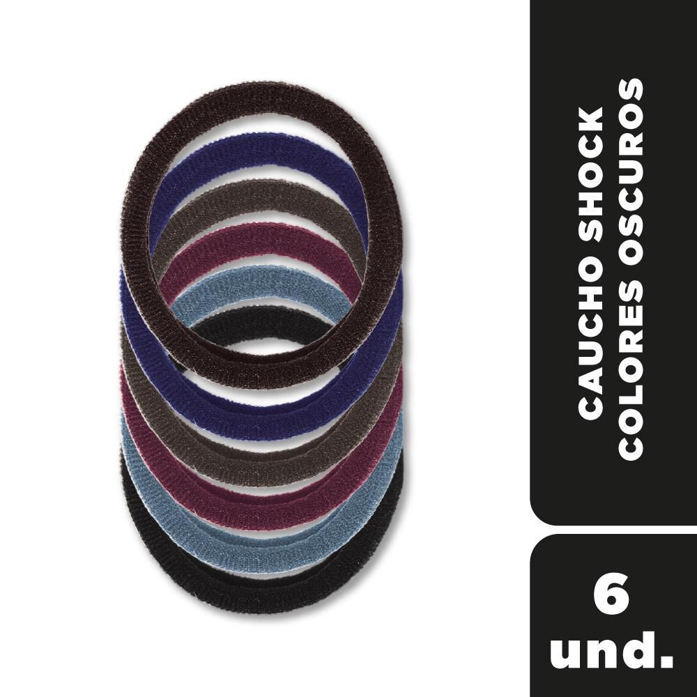 Cauchos para el cabello SHOCK colores oscuros (6  und) img #1