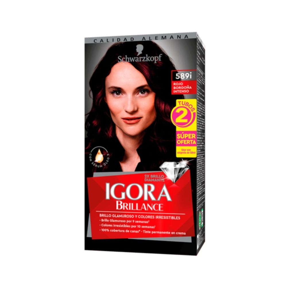 Tinte para cabello IGORA BRILLANCE rojo borgoña intenso (2  und) img #1