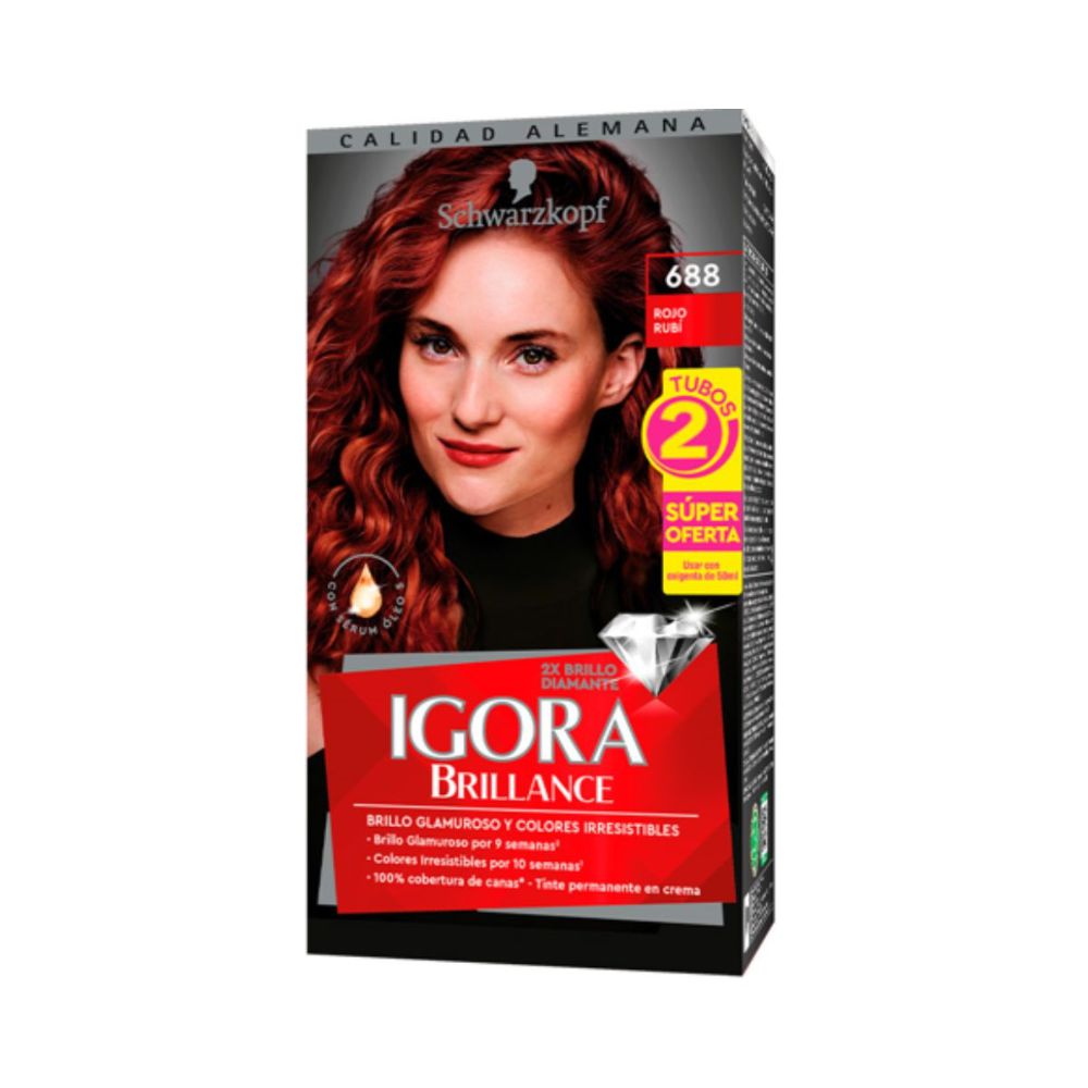 Tinte para cabello IGORA BRILLANCE rojo rubí (2  und) img #1