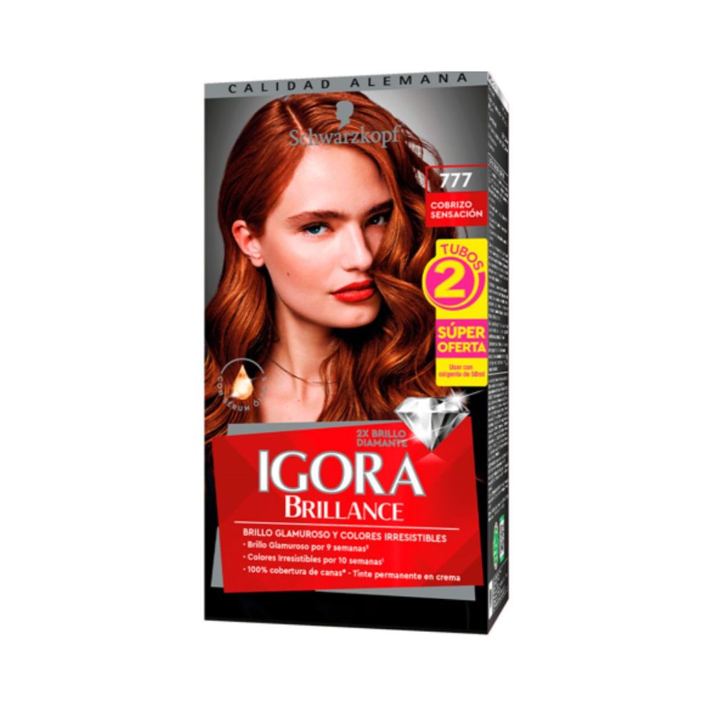 Tinte para cabello IGORA BRILLANCE cobrizo sensación (2  und) img #1