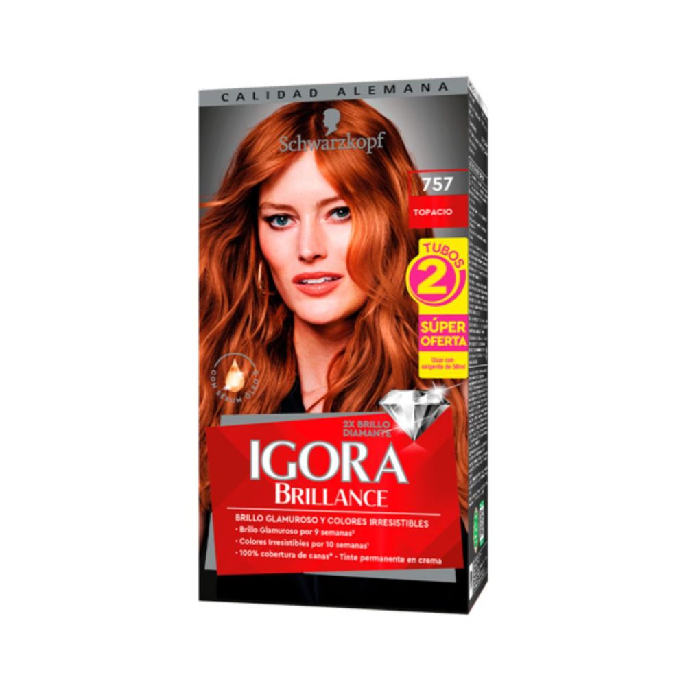 Tinte para cabello IGORA BRILLANCE permanente topacio (2  und) img #1