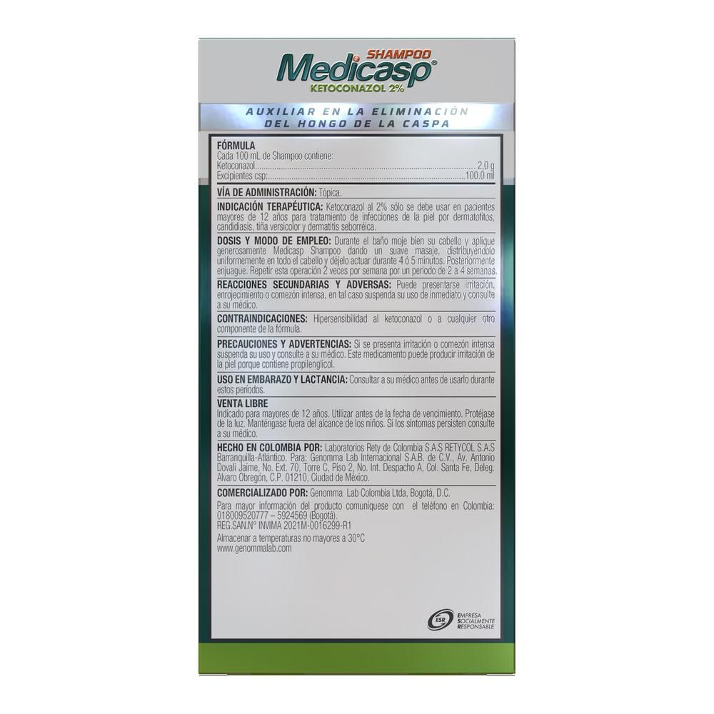 Shampoo MEDICASP ketoconazol anticaspa (100  ml) img #2