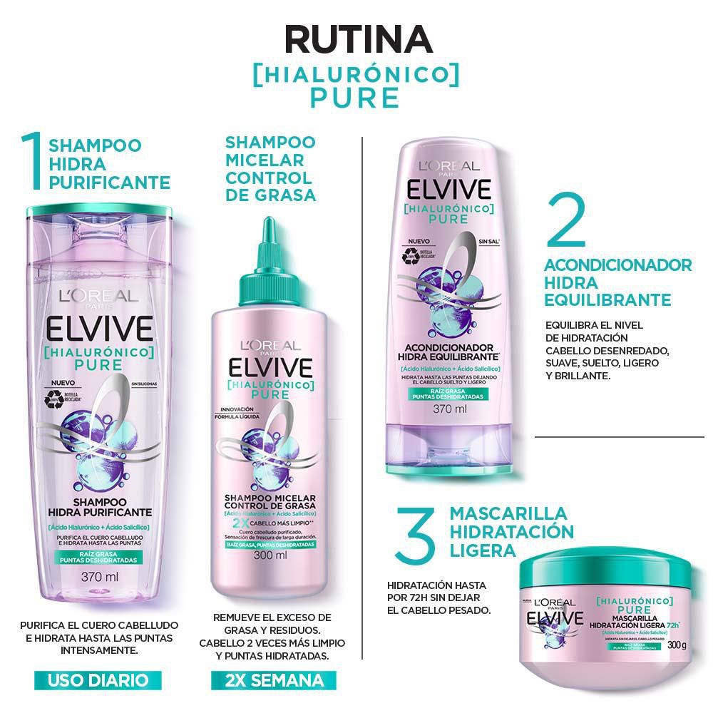 Acondicionador ELVIVE hidra purificante (370  ml) img #5