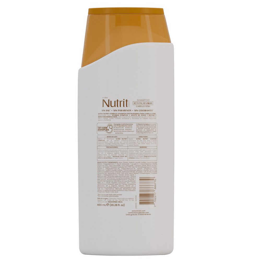 Shampoo ULTRA NUTRIT restaura max sin sal (600  ml) img #4