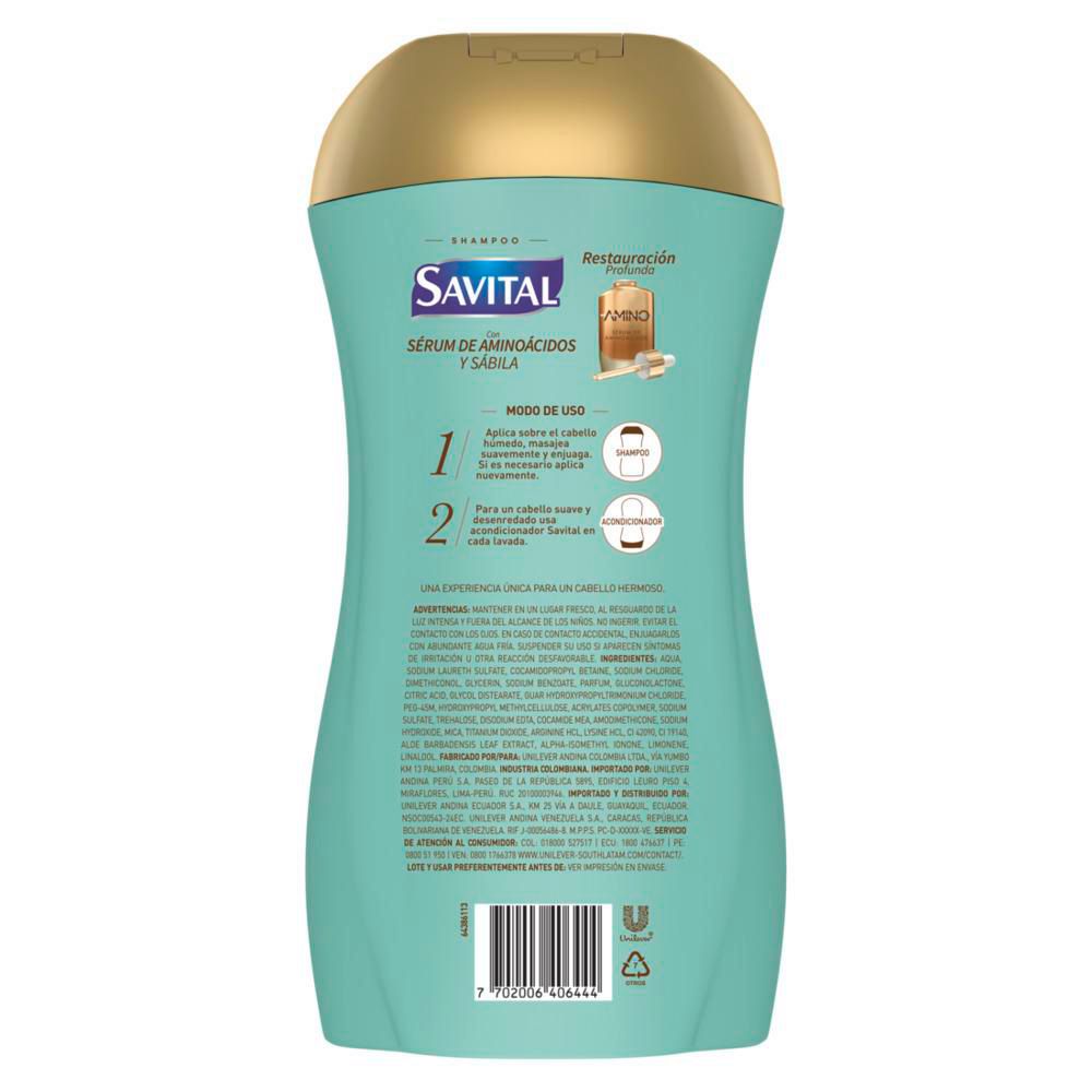 Shampoo SAVITAL aminoácidos (510  ml) img #3