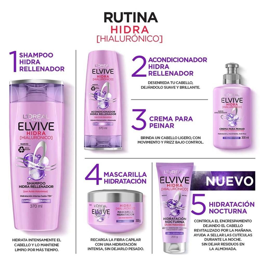 Shampoo ELVIVE hidra hialurónico (370  ml) img #4