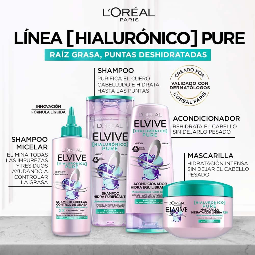 Shampoo ELVIVE hidra purificante pure (370  ml) img #5