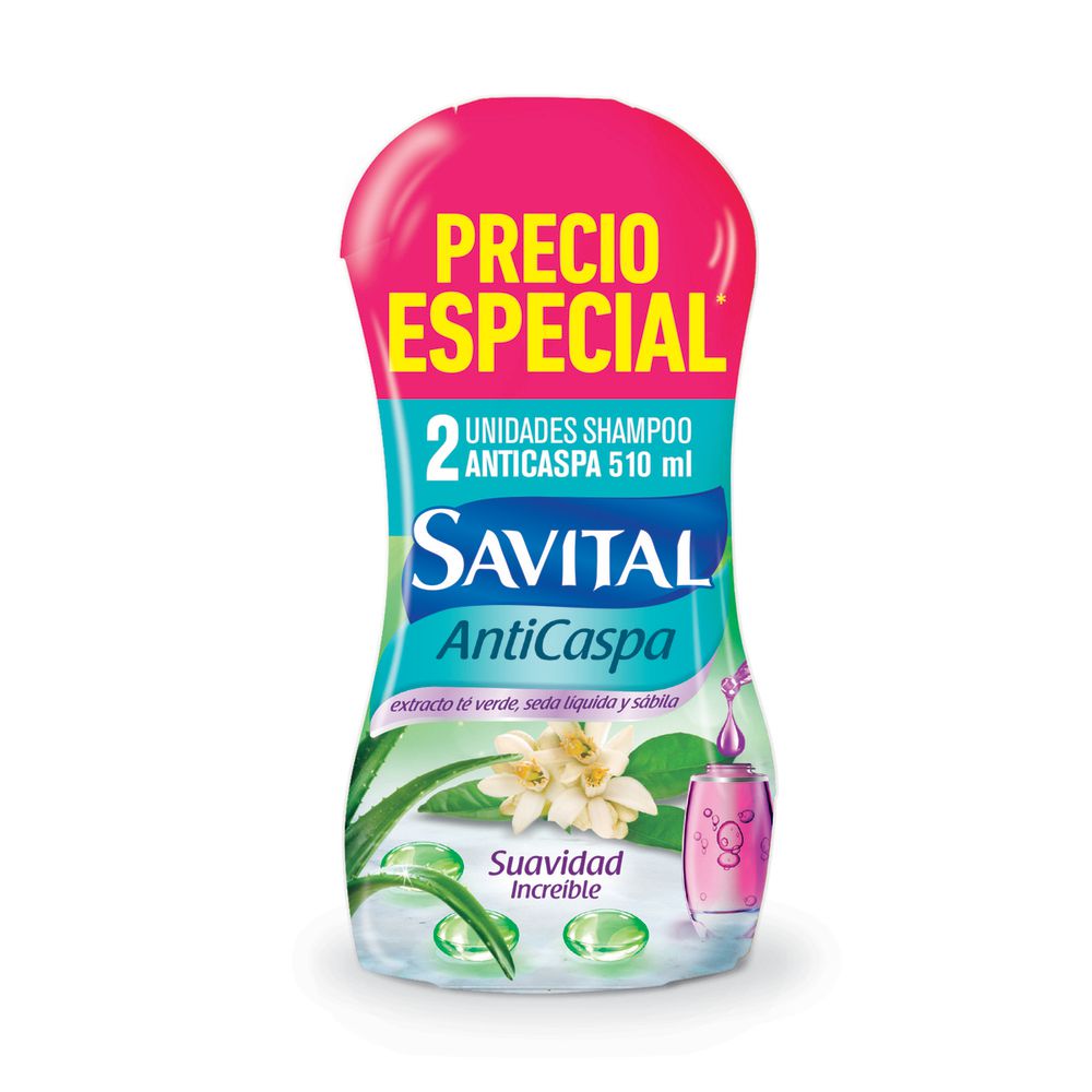 Shampoo SAVITAL anticaspa té y seda (1020  ml) img #2