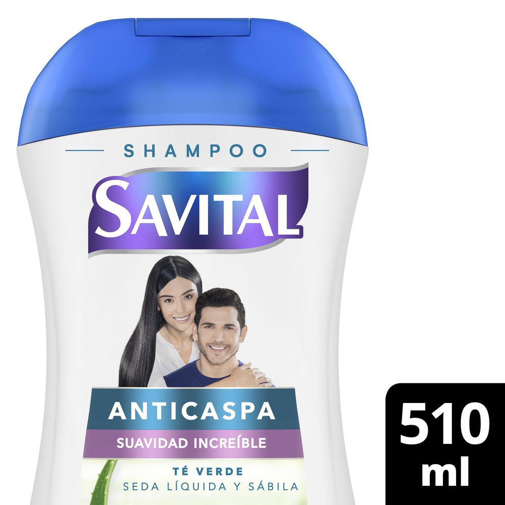 Shampoo SAVITAL anticaspa té verde y seda (510  ml) img #1