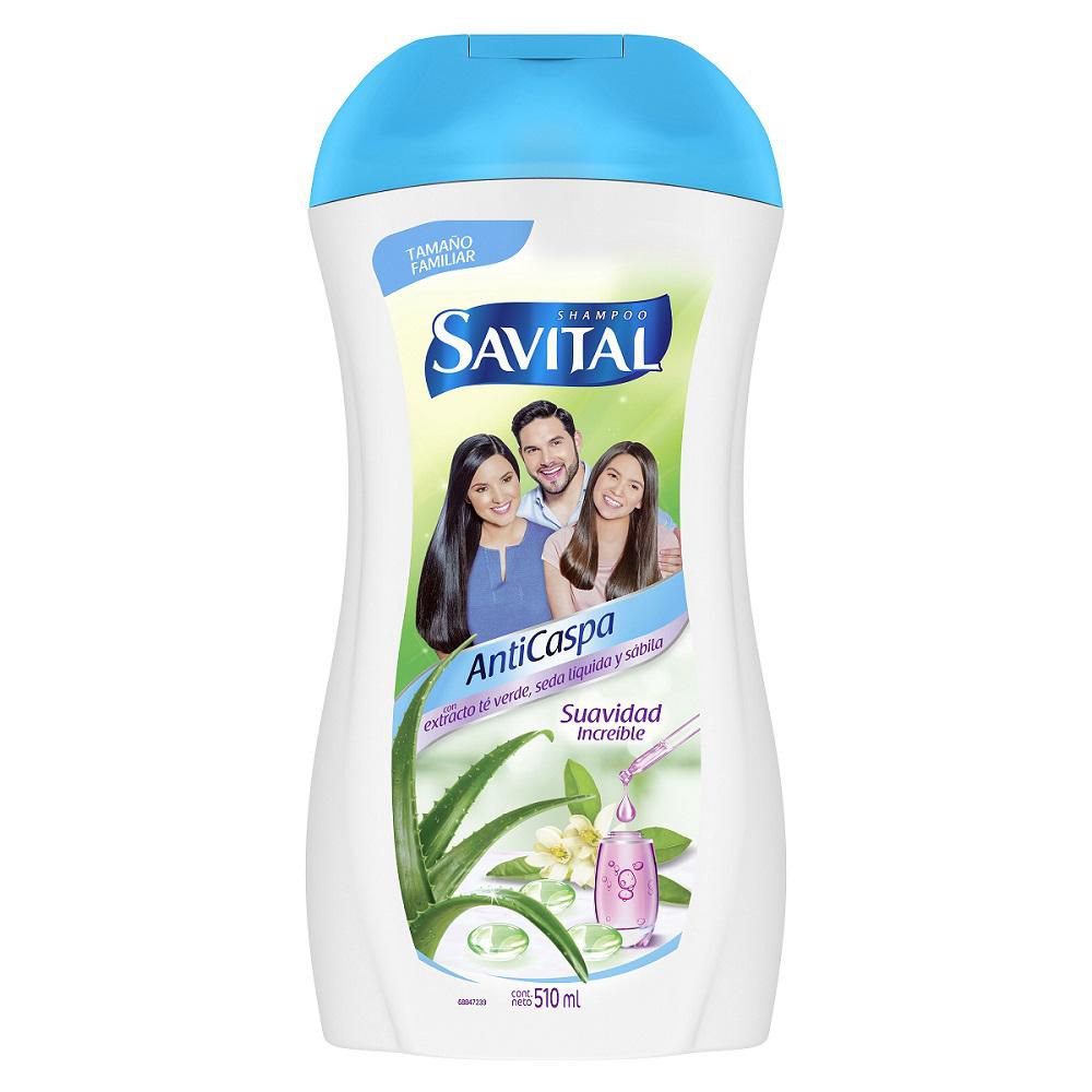Shampoo SAVITAL anticaspa té verde y seda (510  ml) img #2