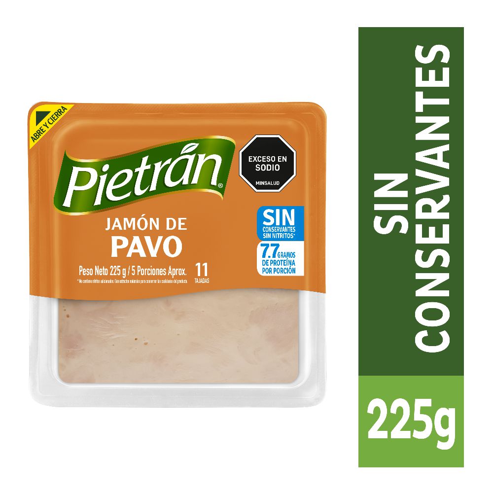 Jamón de pavo PIETRAN sin conservantes (225  gr) img #2