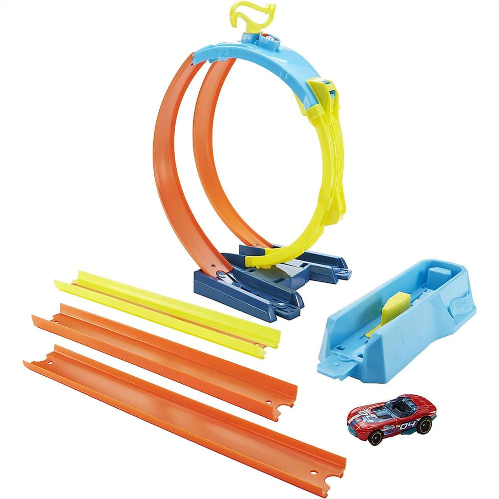 Set Hot Weels Track Builder Pack Doble Loop + Auto Mattel img #2