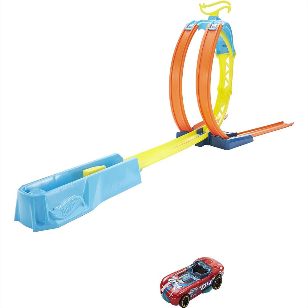 Set Hot Weels Track Builder Pack Doble Loop + Auto Mattel img #3