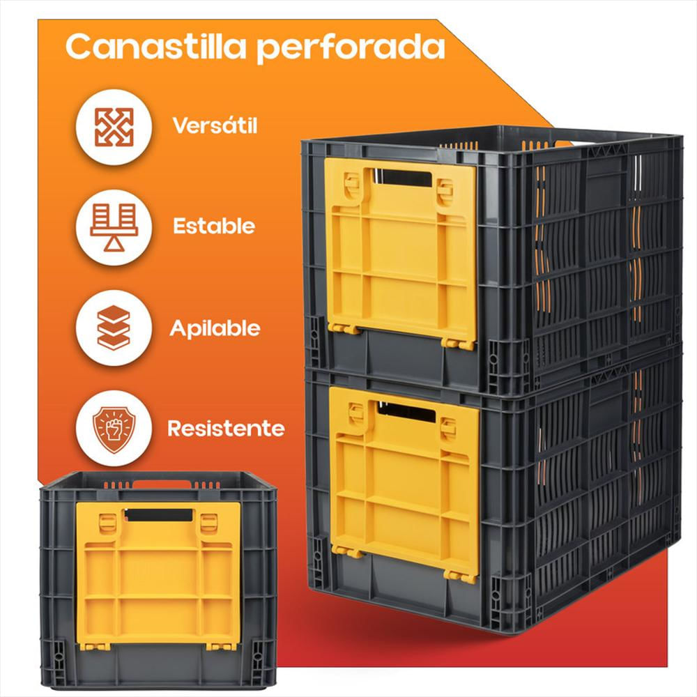 Canastilla Plástica Multiusos Con Ventana Frontal Perforada img #3