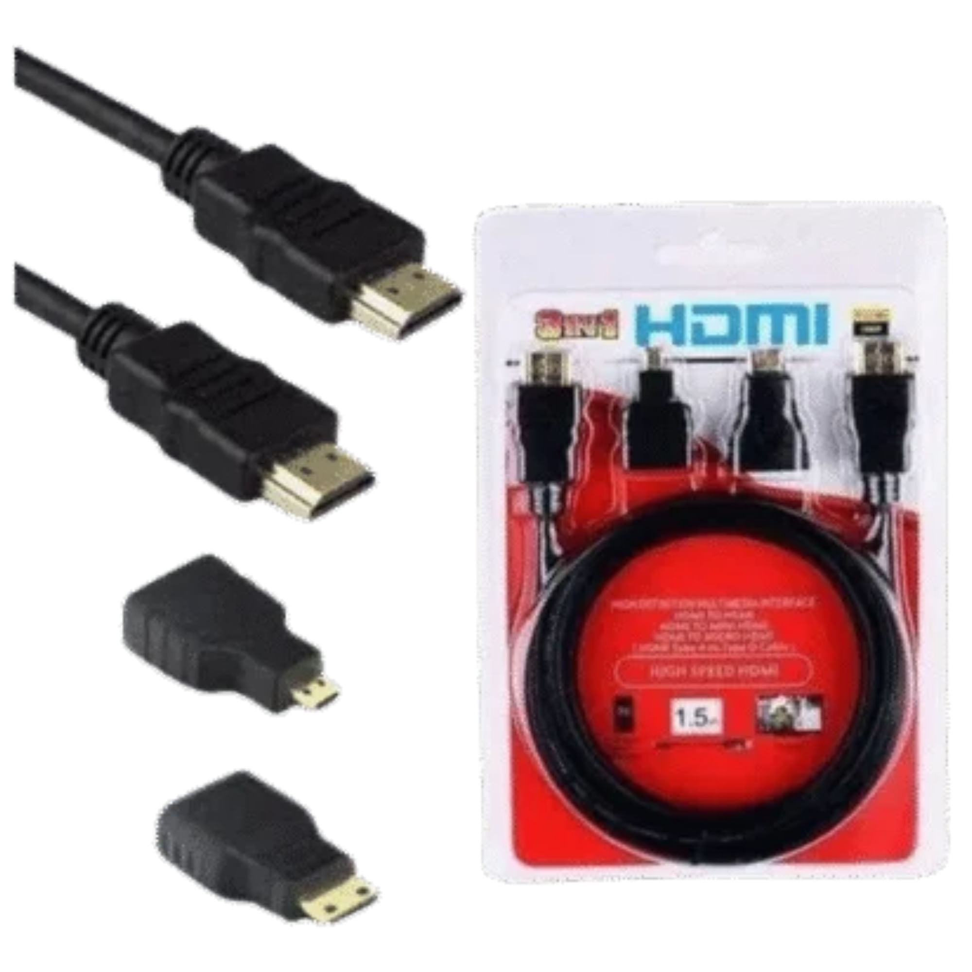 Hdmi 1.5 Metros 3 En 1 Mini Hdmi + Micro Hdmi img #6