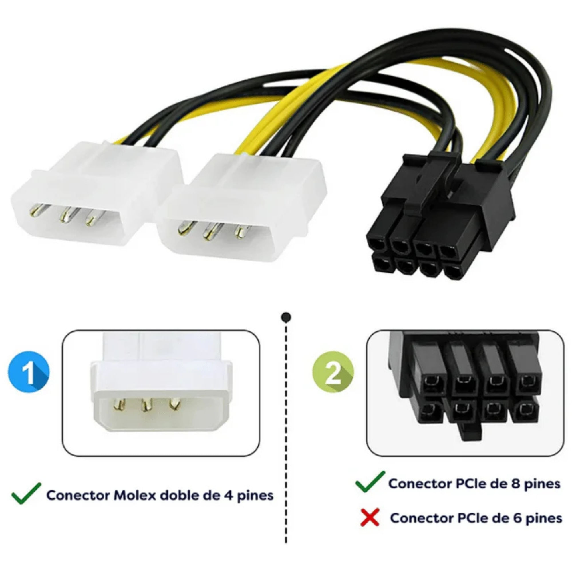 Cable Poder 4 Pin * 2 A 8 Pin 80146 img #5
