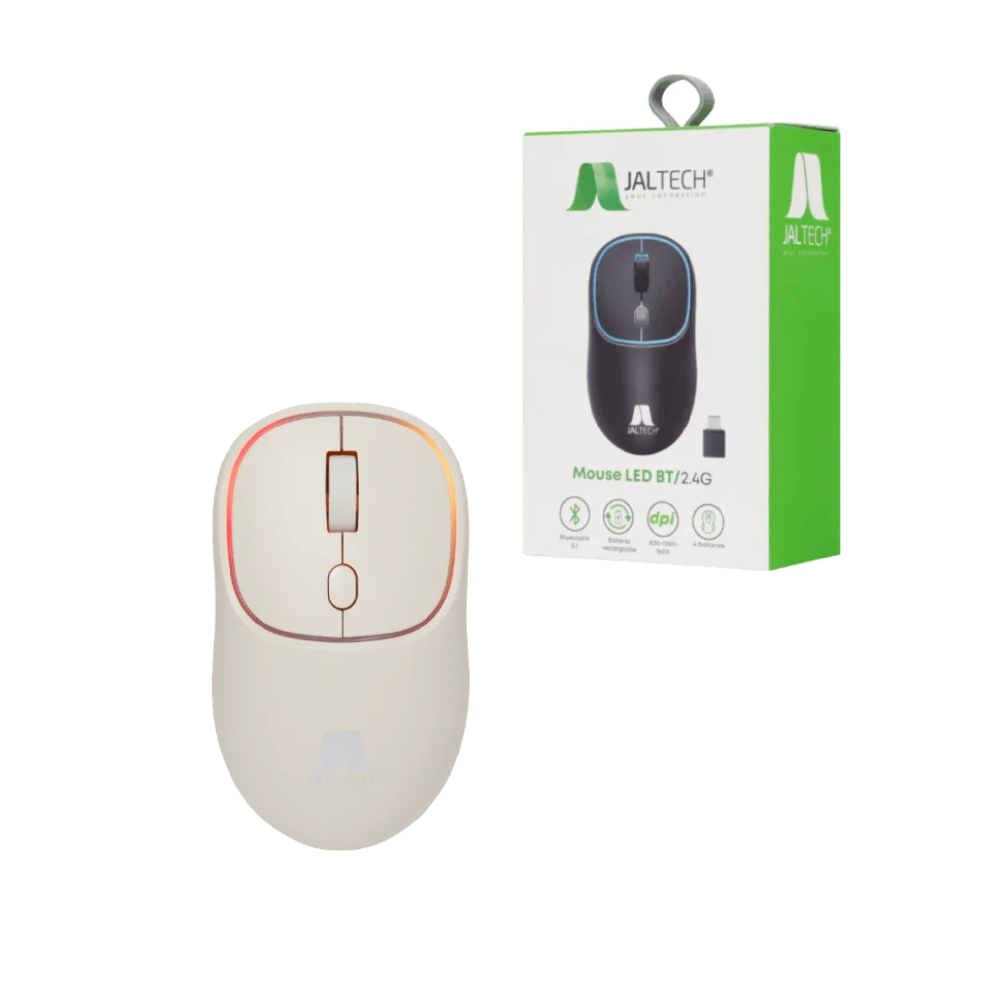 Mouse Inalambrico Jaltech Led Bt/2.4 G618 Blanco 11776 img #1