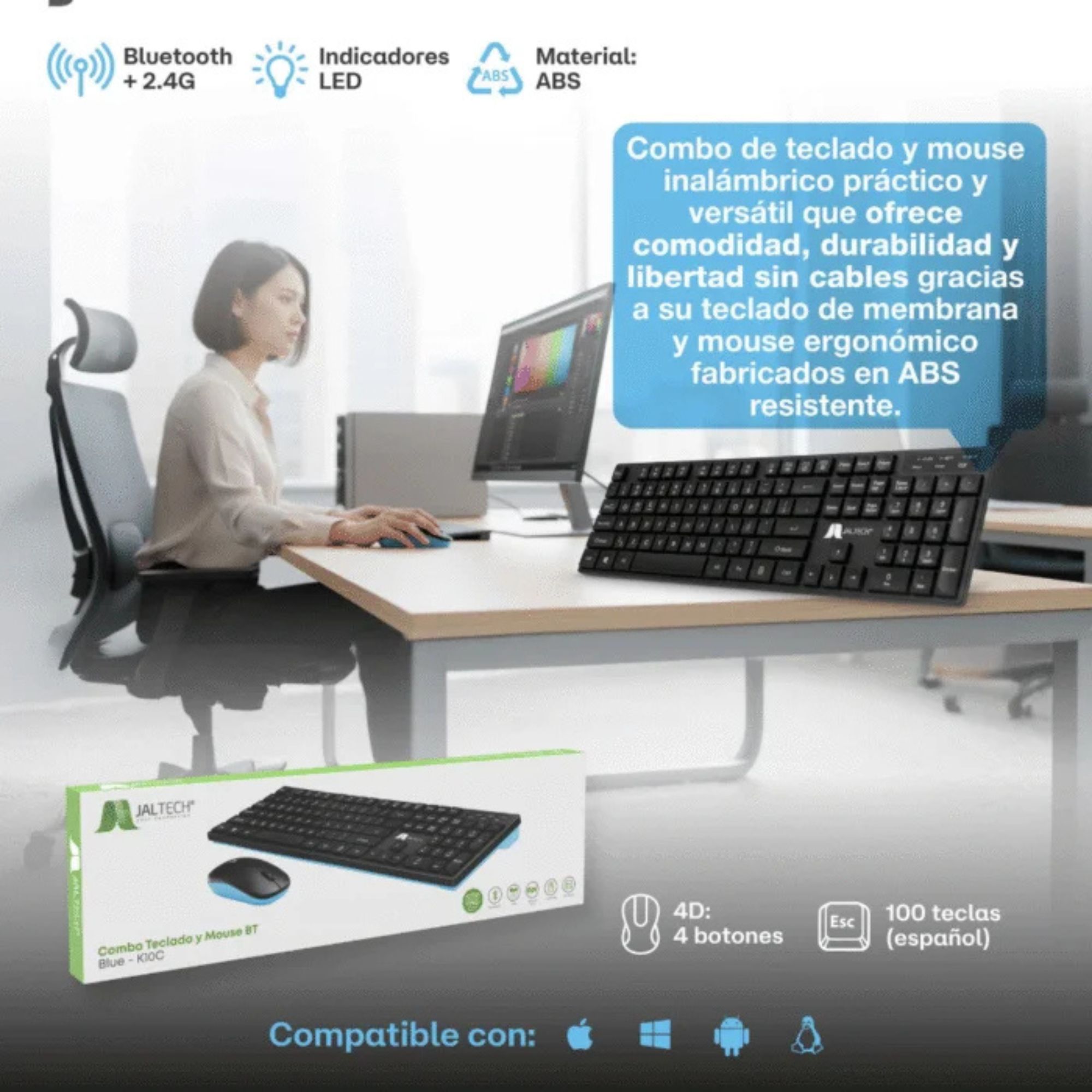 Combo Teclado Mouse 2.4g Blue – K10c 11769 img #3