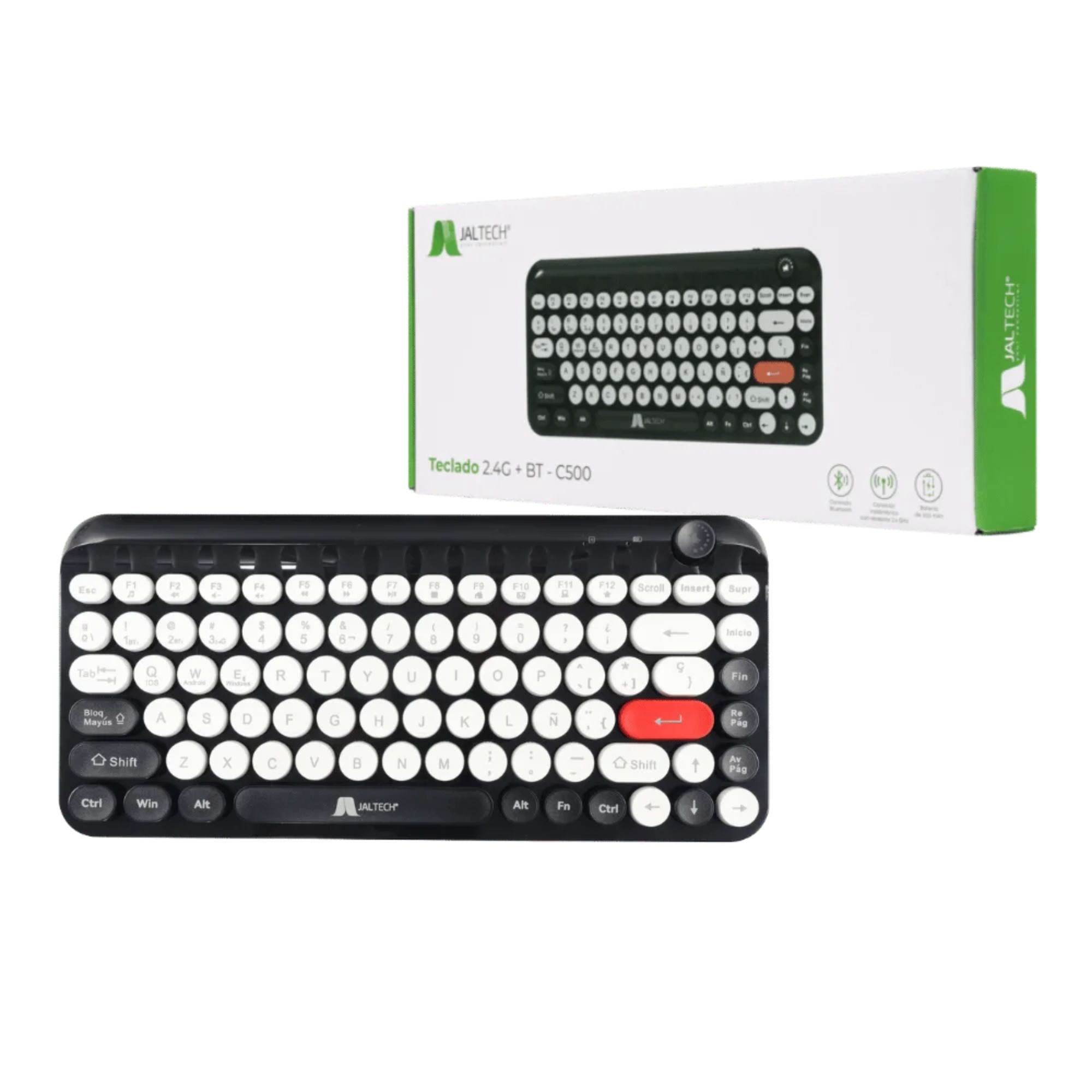 Teclado Inalámbrico 2.4g + Bt – C500 Negro 11731 img #1
