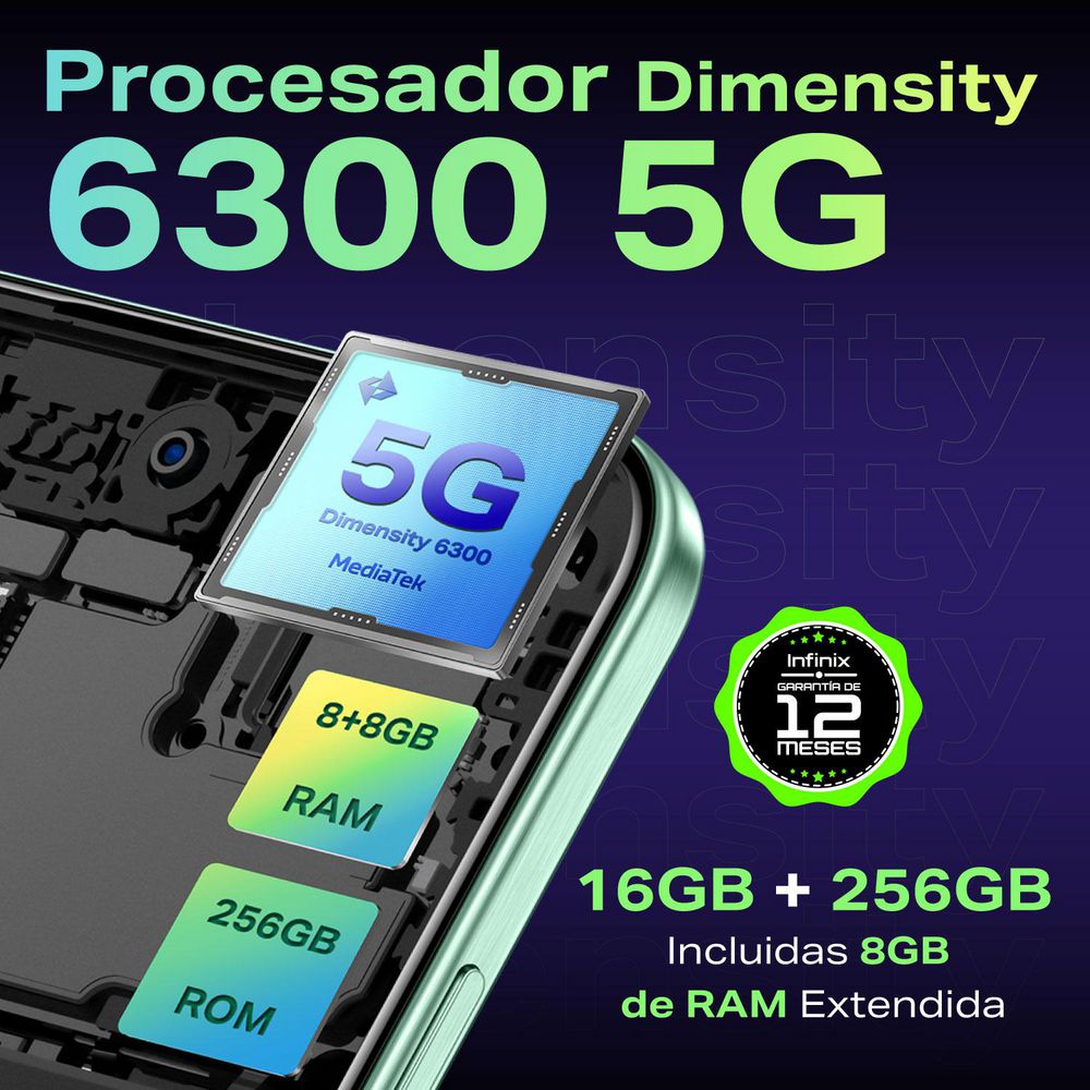 Celular INFINIX HOT 50 5G 256 GB 8 GB RAM Azul img #5