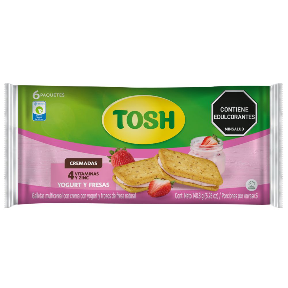 Galletas TOSH tipo sándwich yogurt y fresas (148.8  gr) img #2