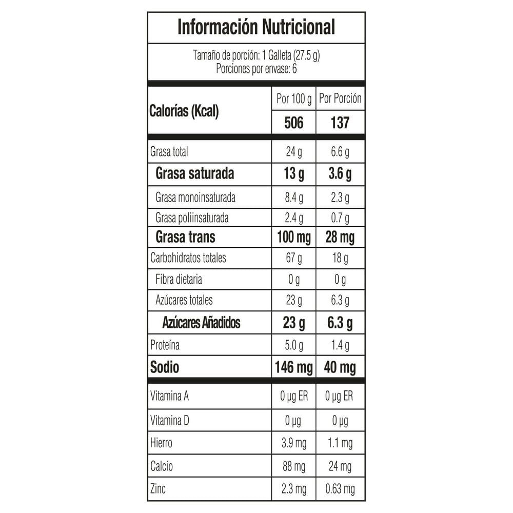 Galletas NOEL de avena y chocolate (165  gr) img #3